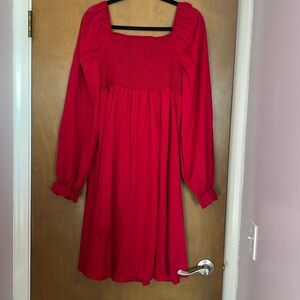 Women’s XL red midi dress, reversible bow (can be worn back or front)
